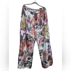 NWT Bryn Walker Multicolor Floral Silk Pants